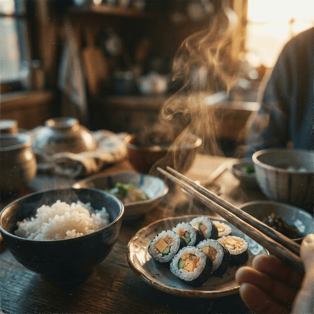 海苔巻きのある食卓